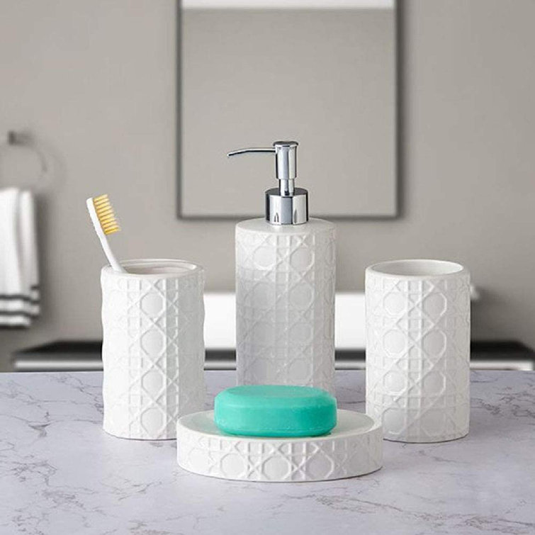 Bathroom Accessories Set White Ceramic Everything Bathroom